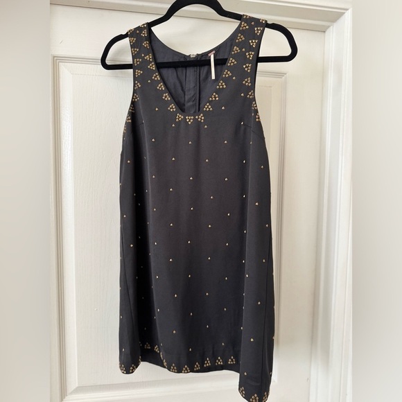 Free People | Soho Studded Black Shift Dress - Size 6 - Picture 3 of 5